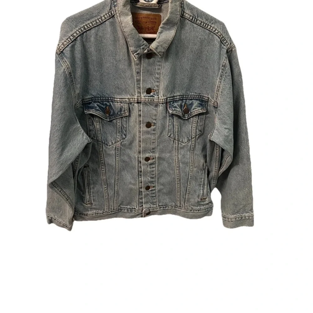 VTG Levi’s 70507-0334 USA Made Denim Trucker Jacket Large 26x26 303 Button Back - Picture 3 of 10